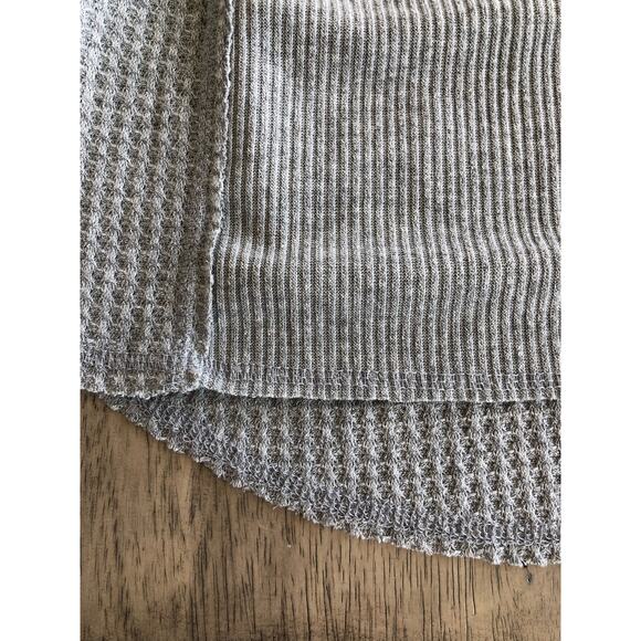 Gibson Look Gray Dolman Mixed Rib Waffle Knit Henley Top - S - Picture 6 of 6